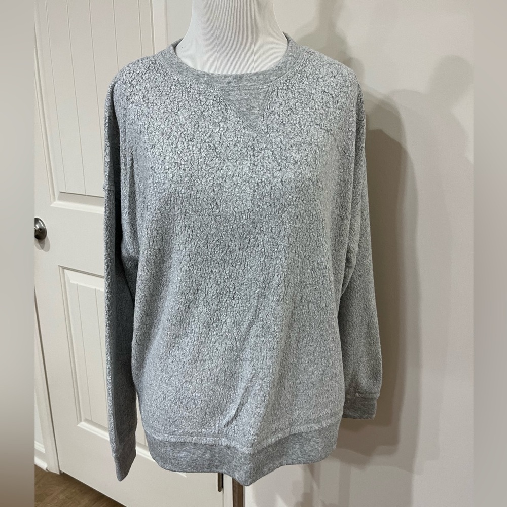 Billabong Textured Gray Crewneck Sweatshirt